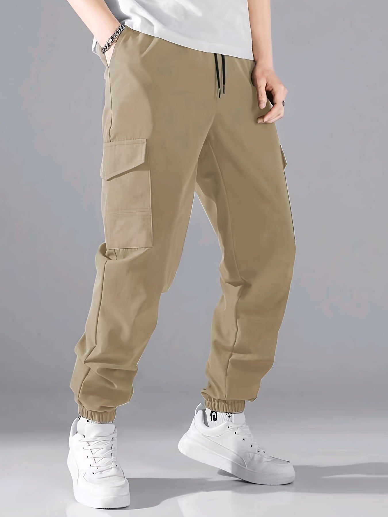 Herrens Cargobyxor – Slitstarka Utility Joggers i Marinblått