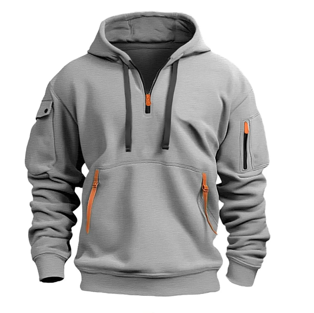 Halvdraget huvtröja – stilren sweatshirt för män