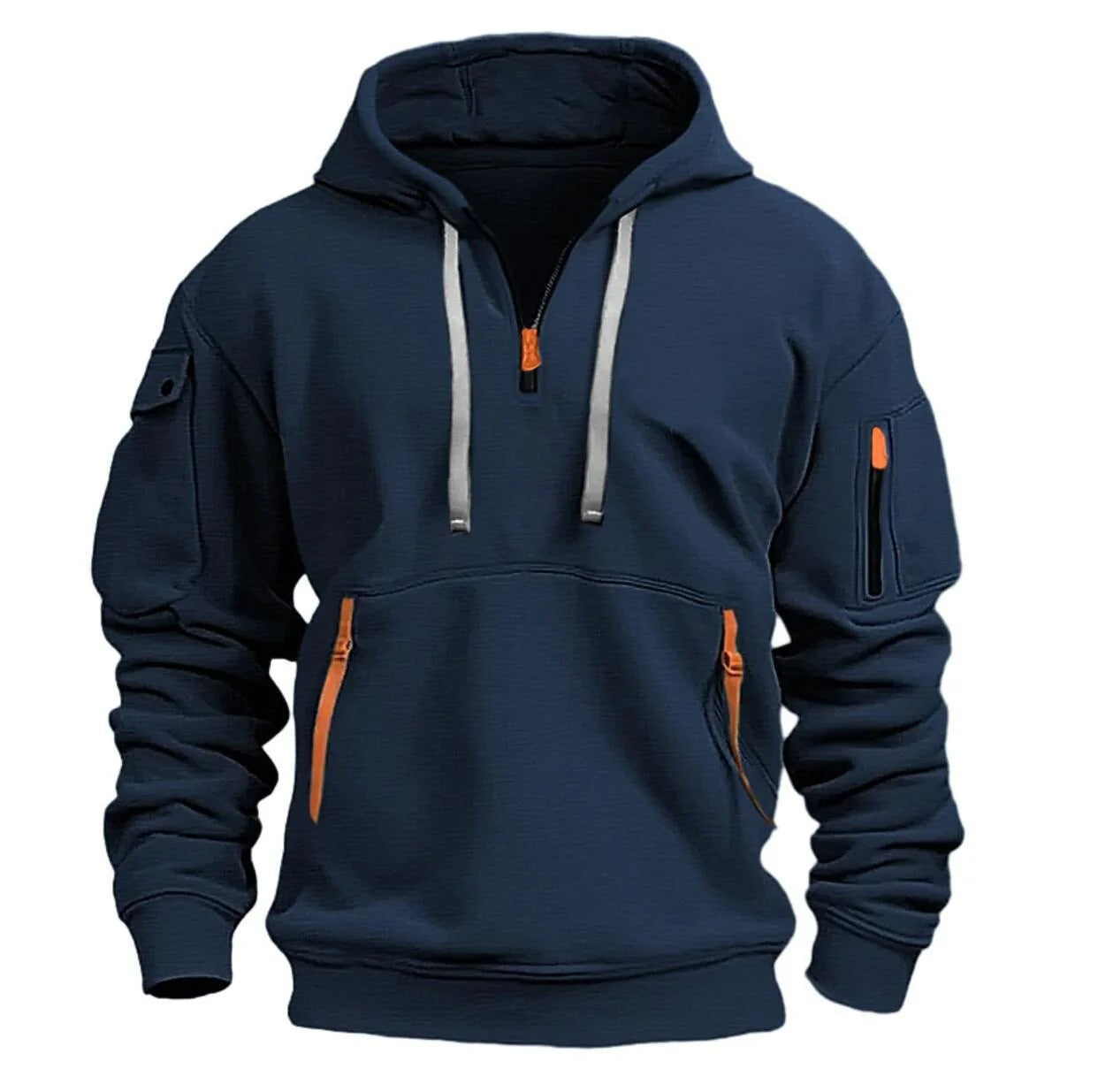 Halvdraget huvtröja – stilren sweatshirt för män