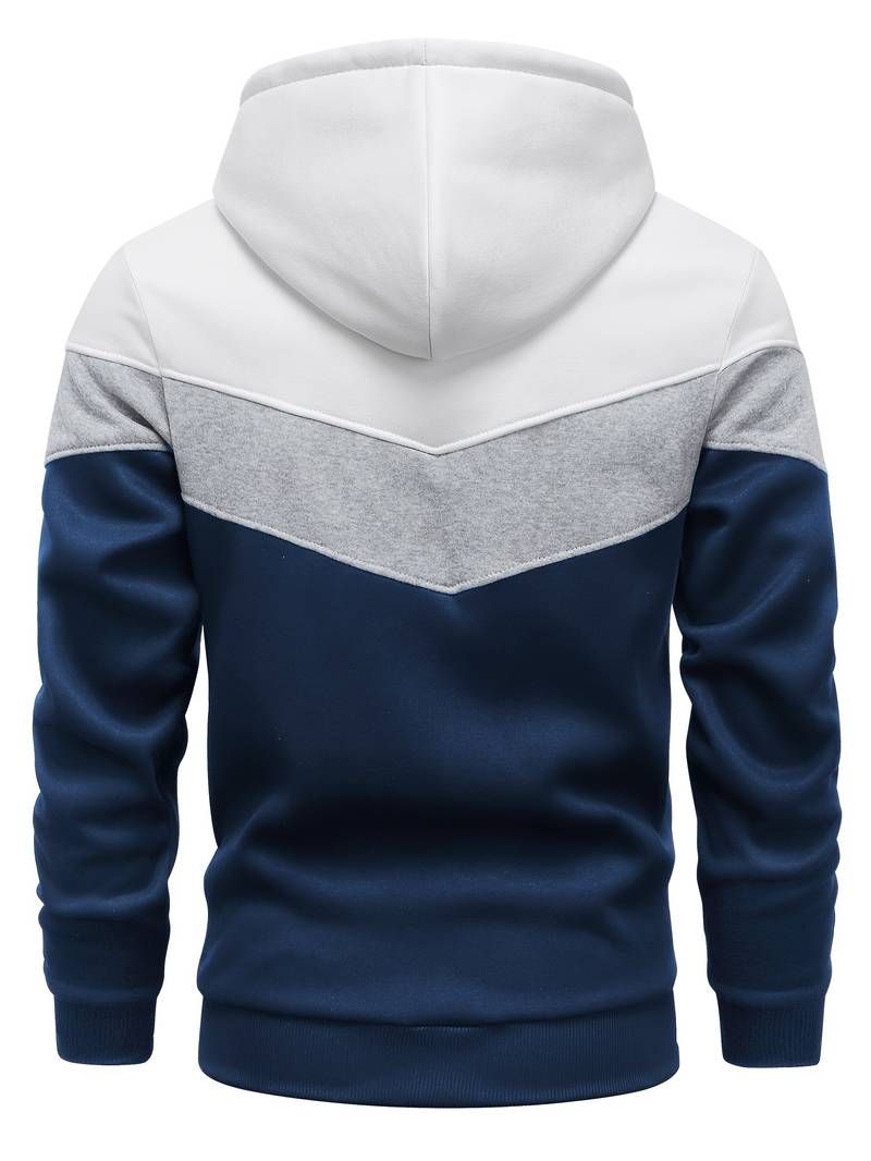 Mansblockfärgad hoodie – stiligt, mysigt och mångsidigt plagg
