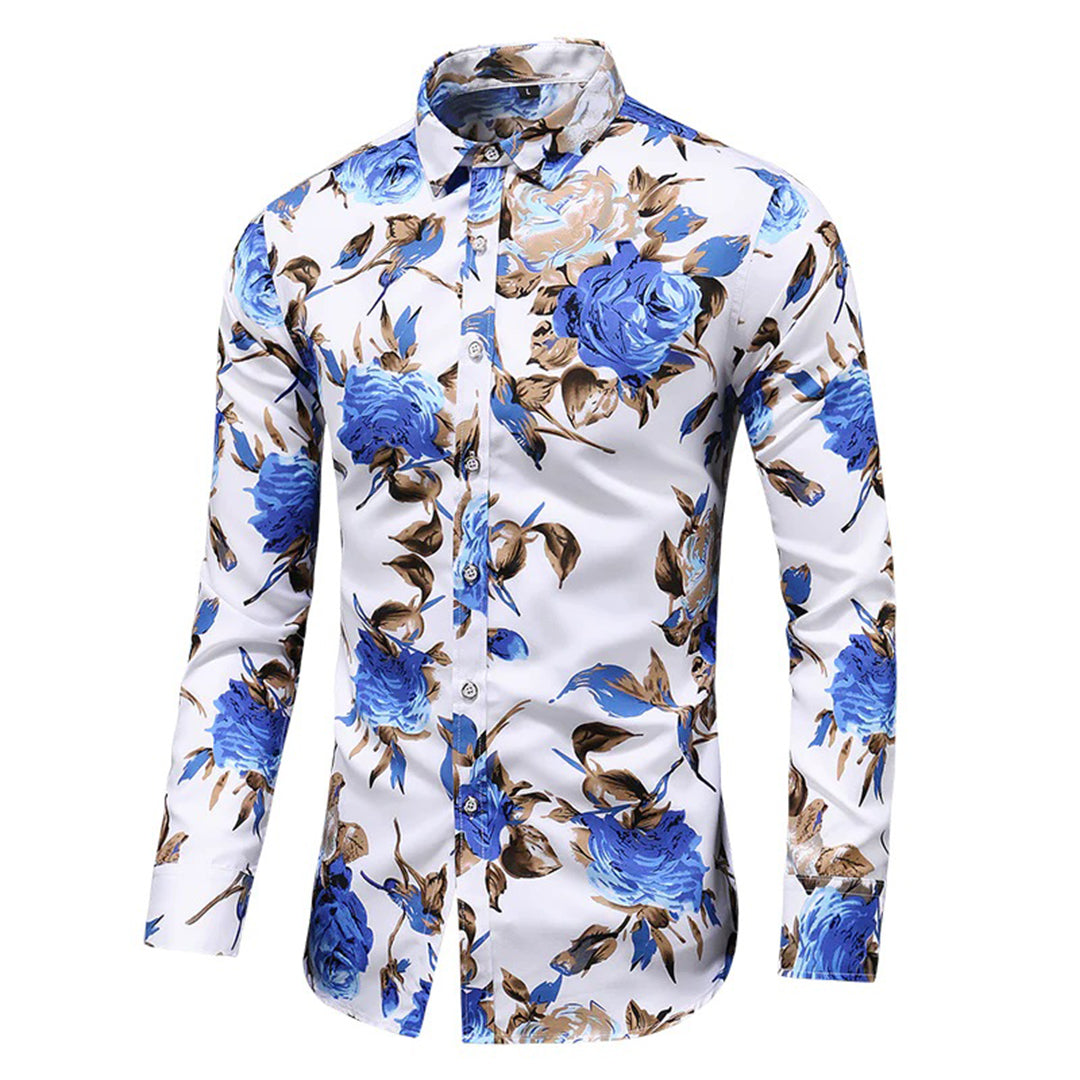 Herrskjorta med blommönster – elegant skjorta för smart casual
