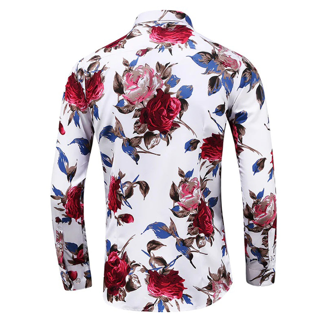 Herrskjorta med blommönster – elegant skjorta för smart casual