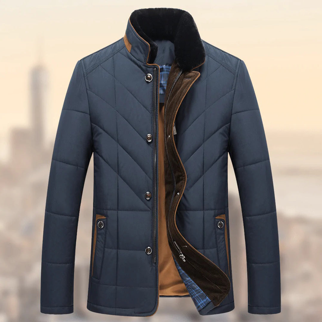 Herr quiltad jacka – elegant vinterstil för casual och kontor