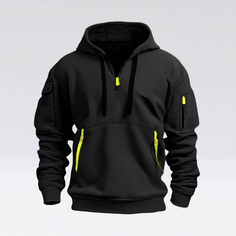 Halvdraget huvtröja – stilren sweatshirt för män
