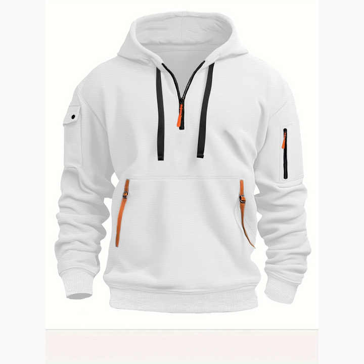 Halvdraget huvtröja – stilren sweatshirt för män