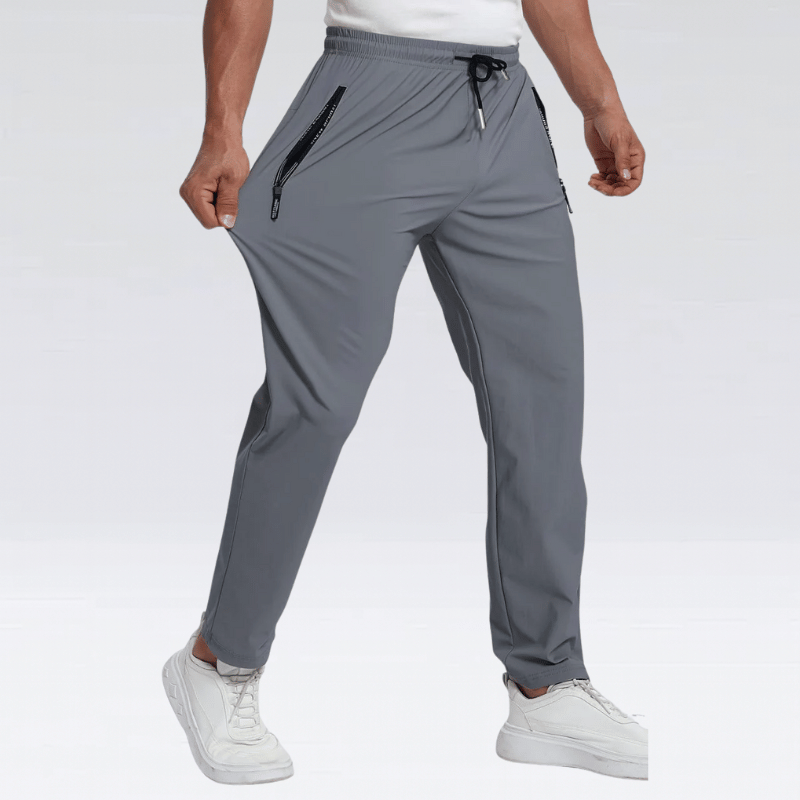 Herrbyxor med dragkedjefickor – stretchiga joggers för sportig stil
