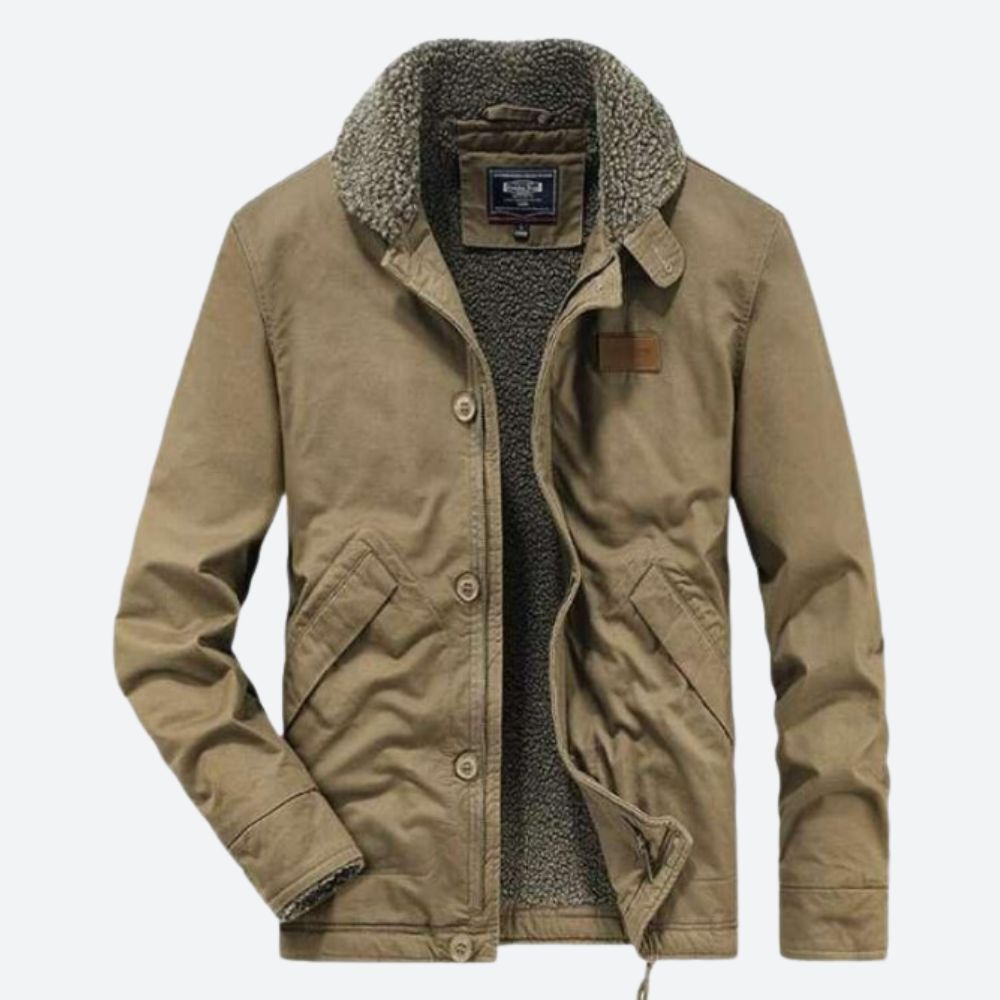 Herrjacka med sherpa-foder – perfekt för hösten