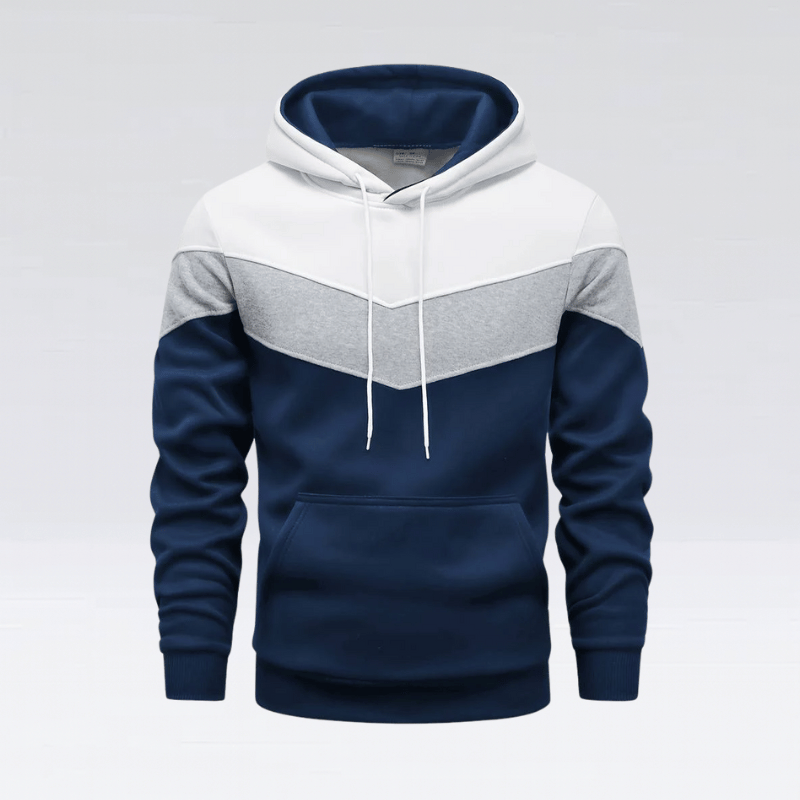 Mansblockfärgad hoodie – stiligt, mysigt och mångsidigt plagg