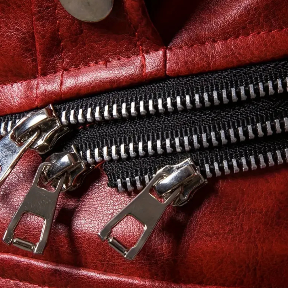 Herrskinnjacka med quiltat mönster – tidlös bikerstil