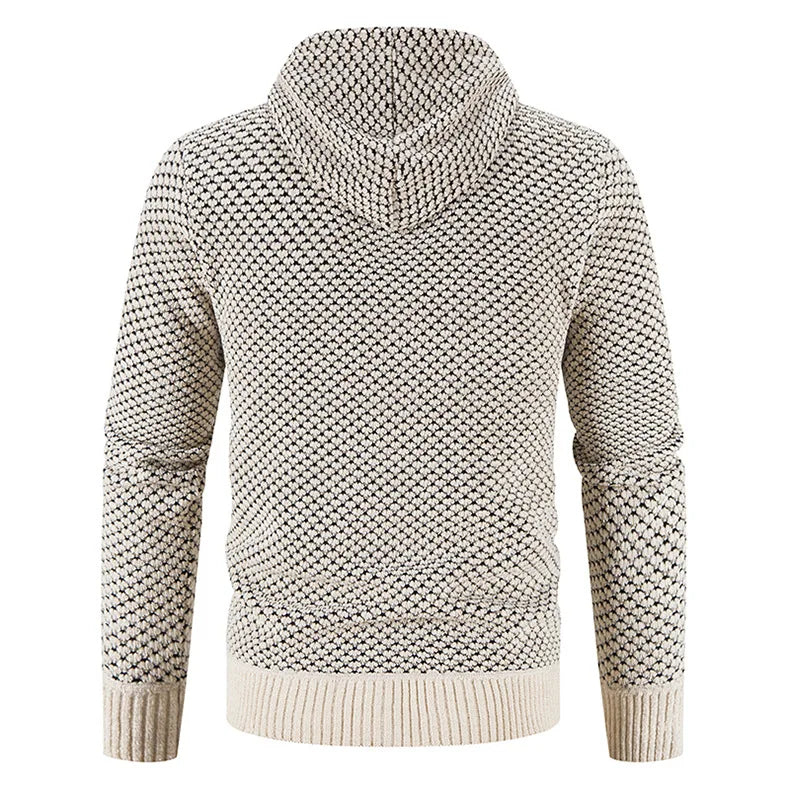Stickad zip-hoodie – avslappnat och stilrent ytterplagg för män