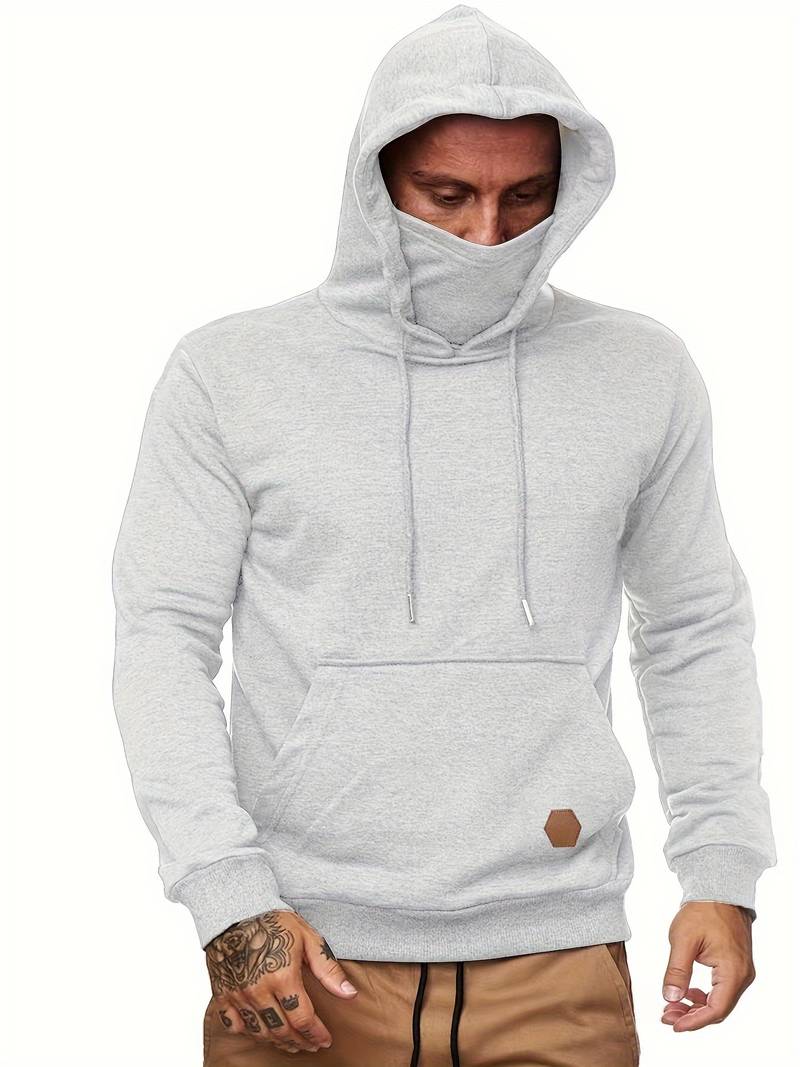 Huvtröja för män med ansiktsmask – stilren och avslappnad vardagsstil