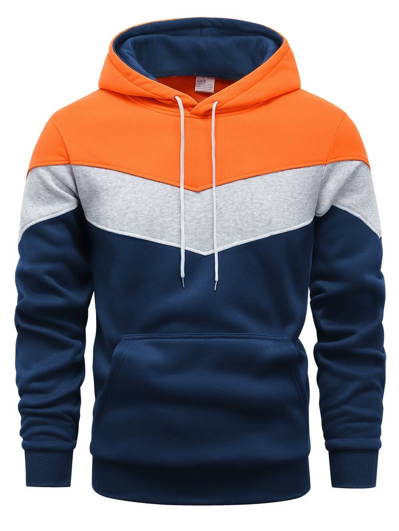 Mansblockfärgad hoodie – stiligt, mysigt och mångsidigt plagg