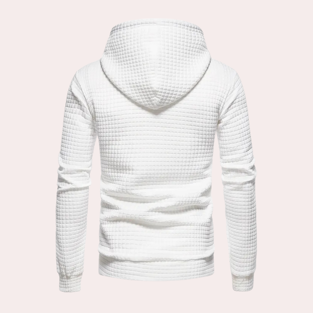 Hoodie för män med kviltad design – lätt och stilren
