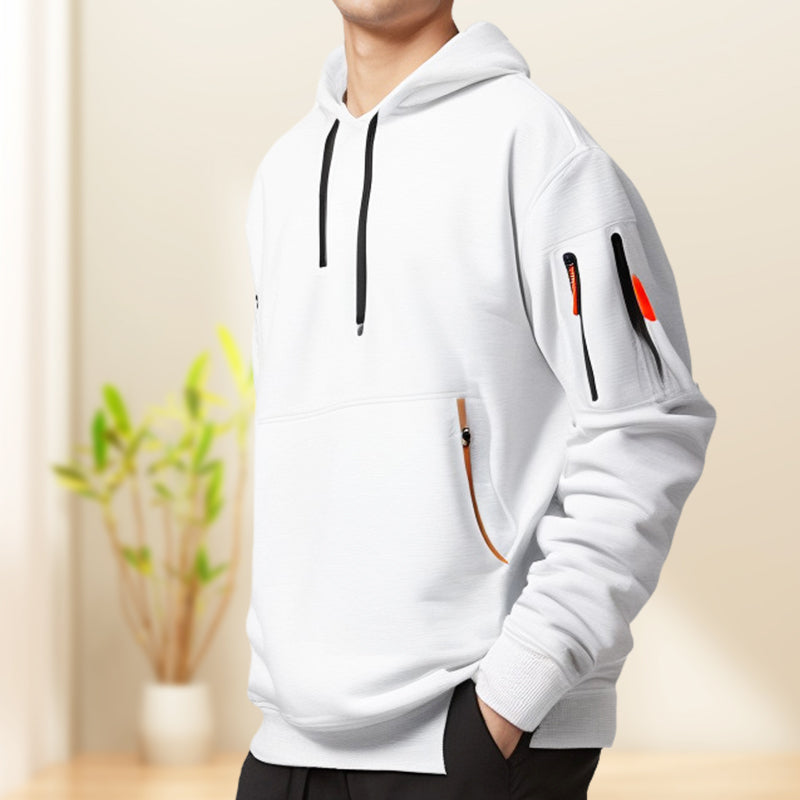 Halvdraget huvtröja – stilren sweatshirt för män