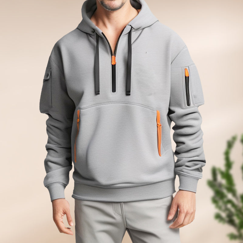 Halvdraget huvtröja – stilren sweatshirt för män