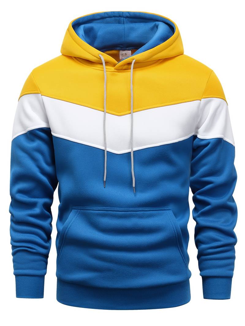 Mansblockfärgad hoodie – stiligt, mysigt och mångsidigt plagg