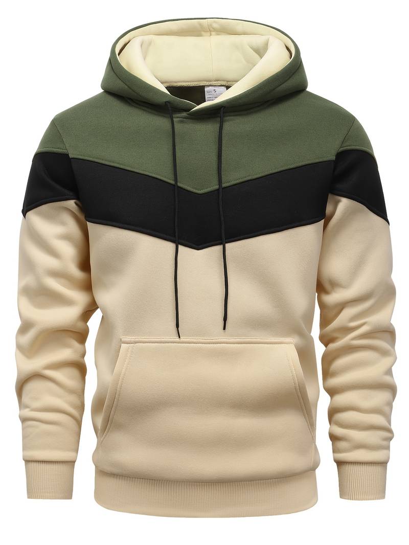 Mansblockfärgad hoodie – stiligt, mysigt och mångsidigt plagg
