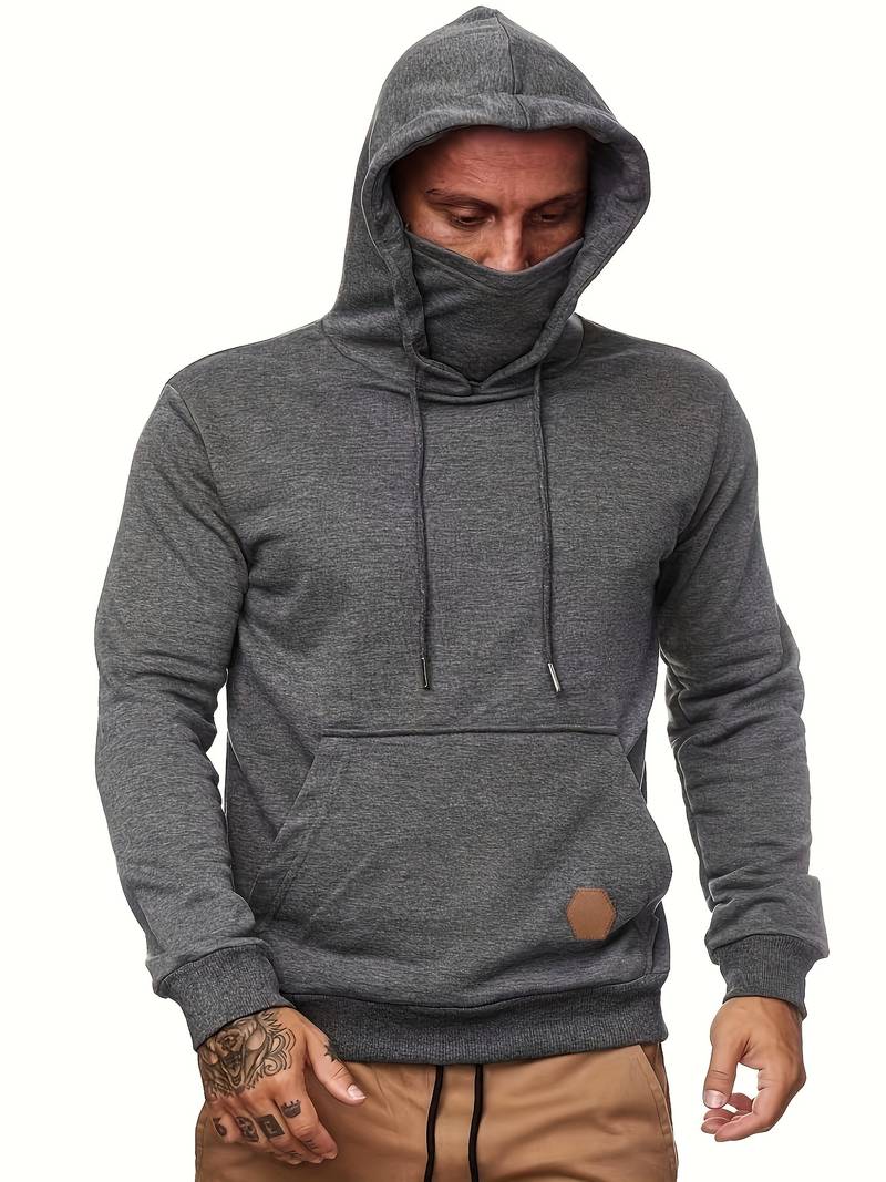 Huvtröja för män med ansiktsmask – stilren och avslappnad vardagsstil