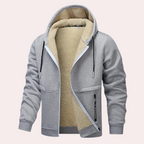 Herrarnas mysiga fleece-fodrade zip-up hoodie – perfekt för vardag