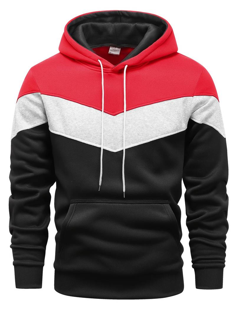 Mansblockfärgad hoodie – stiligt, mysigt och mångsidigt plagg