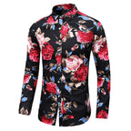 Herrskjorta med blommönster – elegant skjorta för smart casual