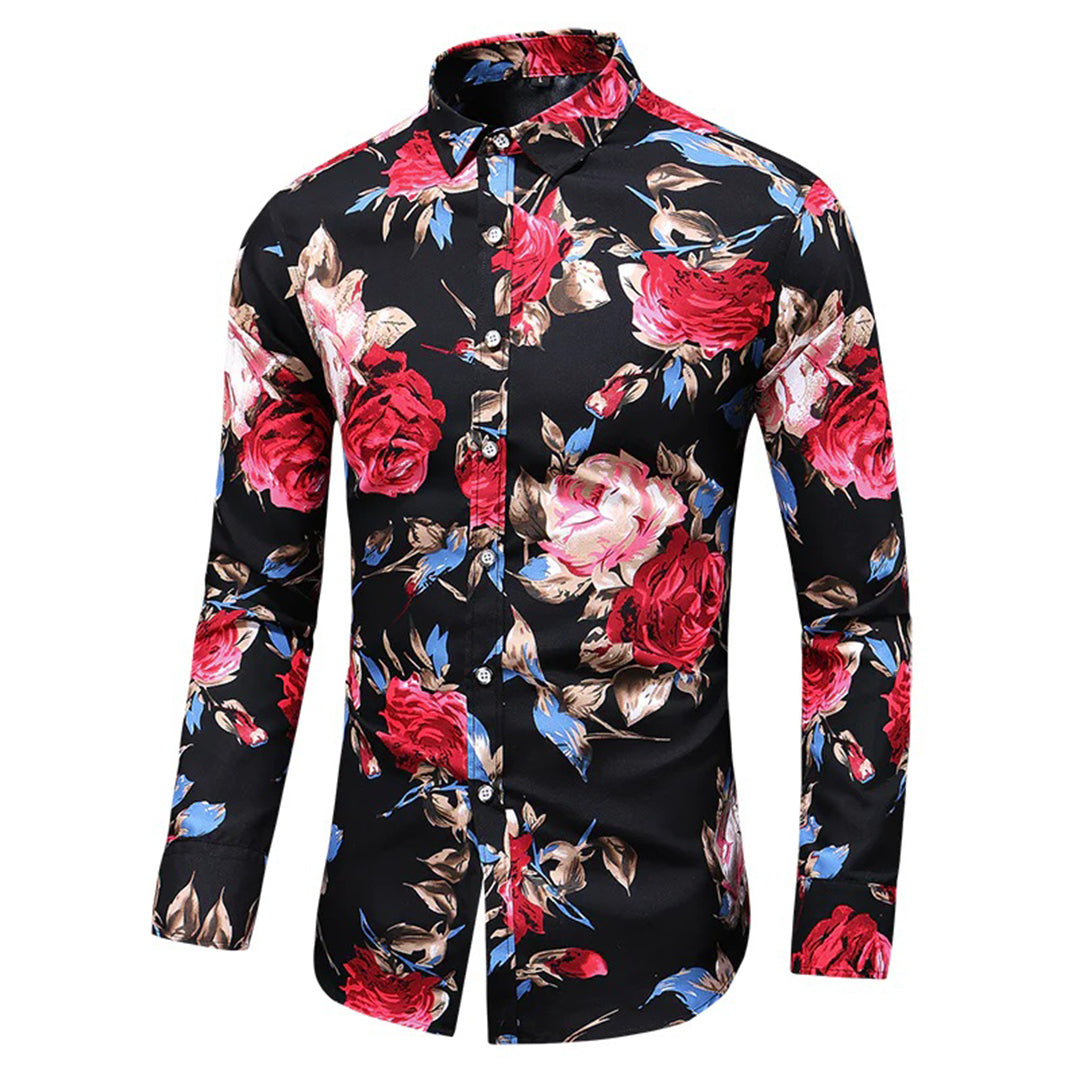 Herrskjorta med blommönster – elegant skjorta för smart casual