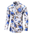 Herrskjorta med blommönster – elegant skjorta för smart casual