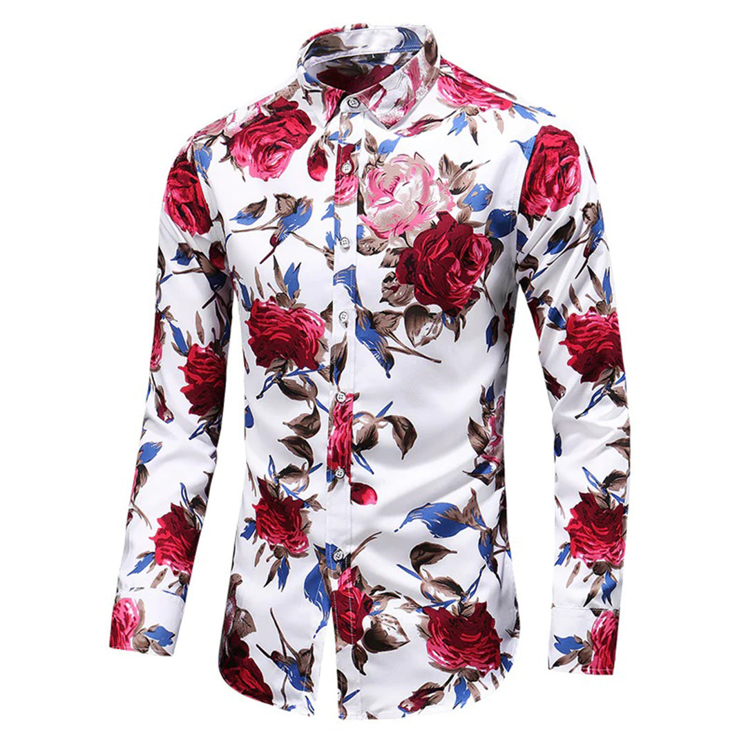 Herrskjorta med blommönster – elegant skjorta för smart casual