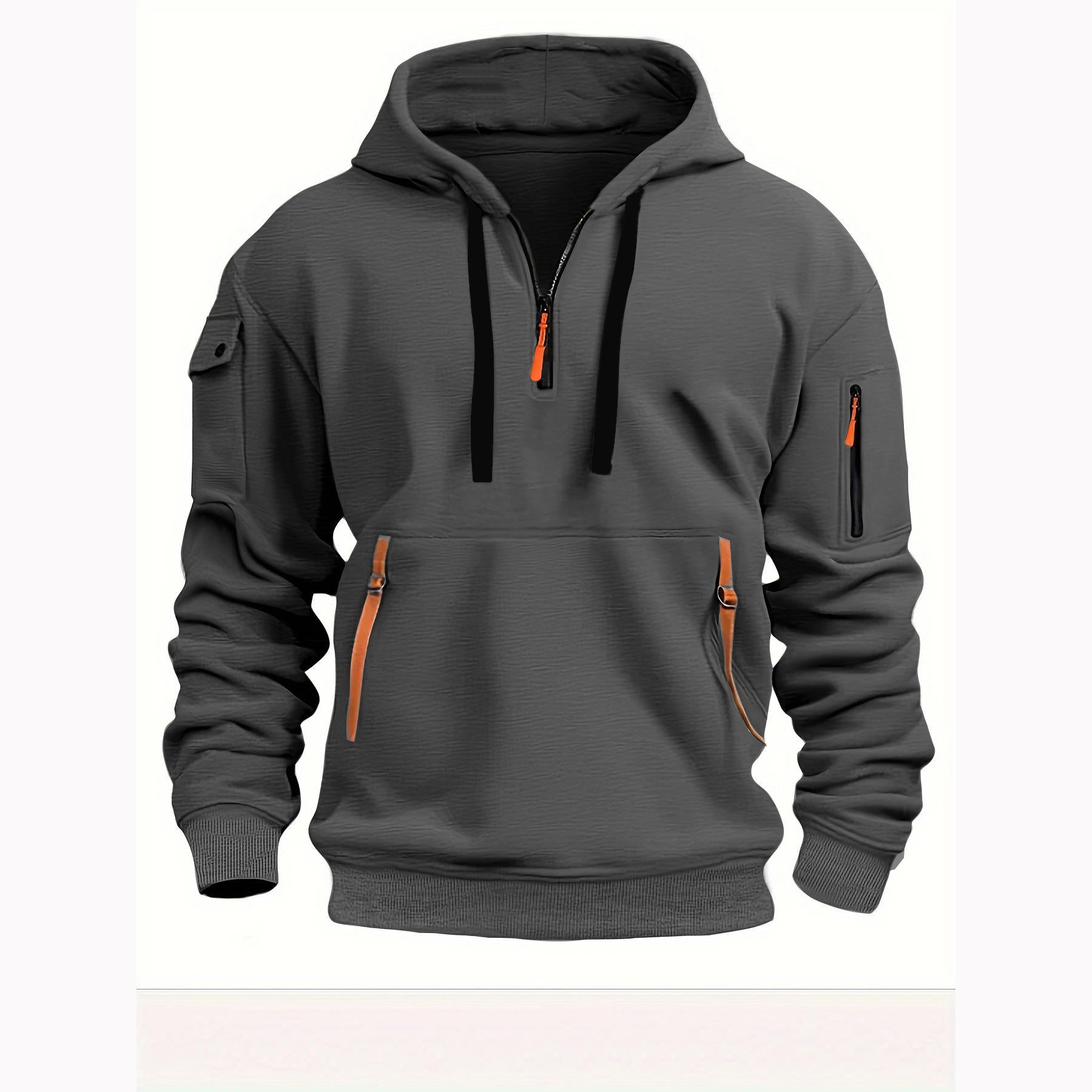 Halvdraget huvtröja – stilren sweatshirt för män