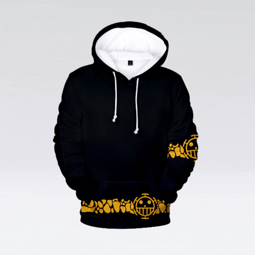 Herr anime hoodie – svart tröja med unik One Piece-design