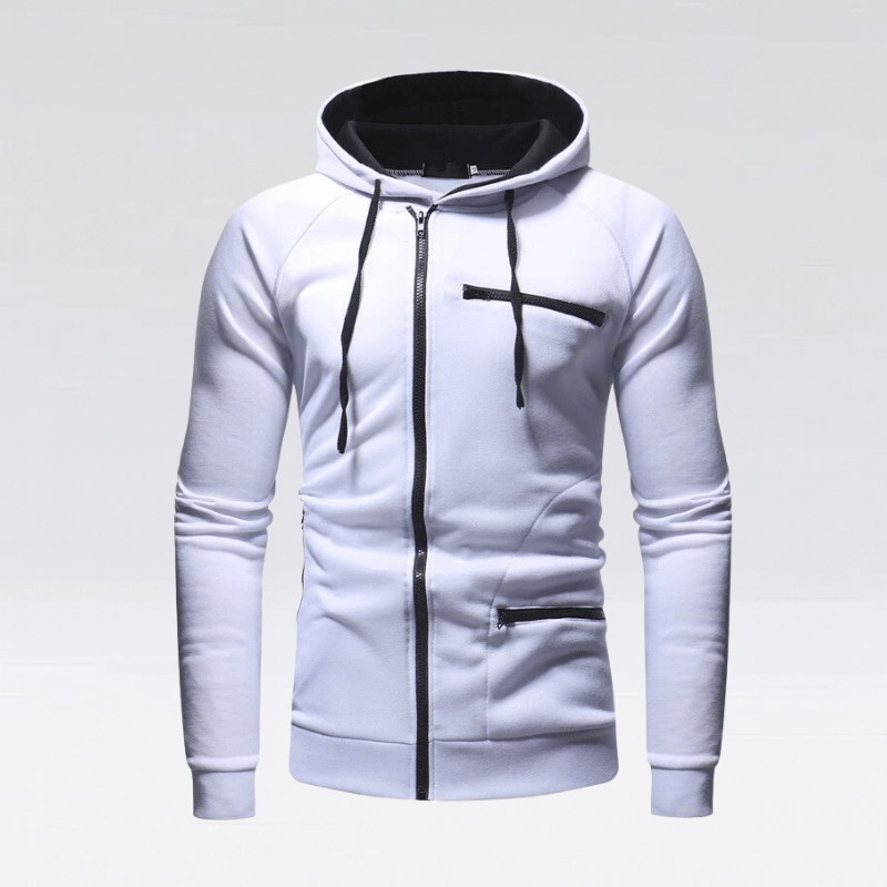 Herr zip-up hoodie – slitstark och trendig för vardagsstil