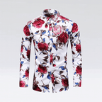 Herrskjorta med blommönster – elegant skjorta för smart casual