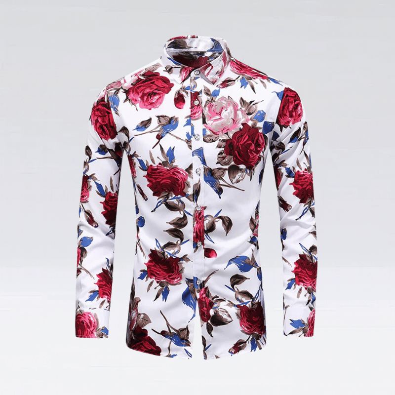Herrskjorta med blommönster – elegant skjorta för smart casual
