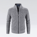 Herrstickad fleecejacka – mysig zip-up för vardagsstil