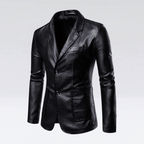 Herrtailorerad läderjacka – Elegant Formell Blazer för Kontor