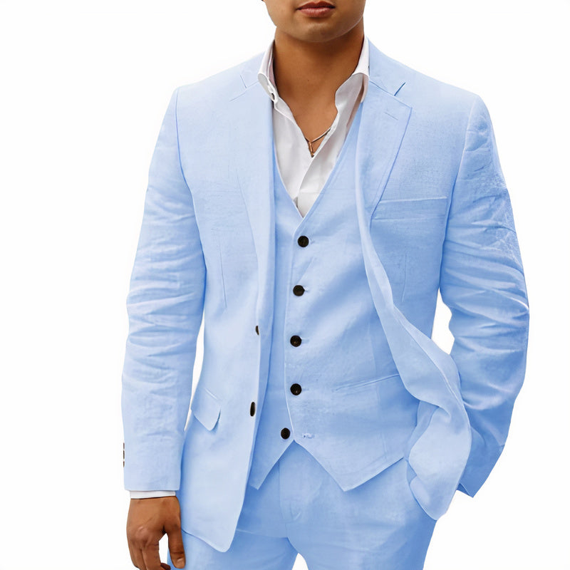 3-delad linnekostym - elegant herrmode