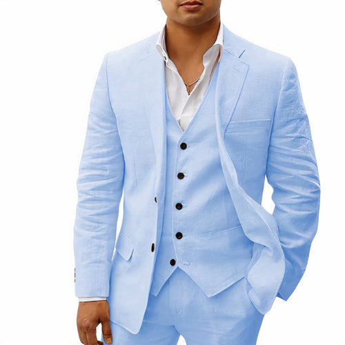 3-delad linnekostym - elegant herrmode