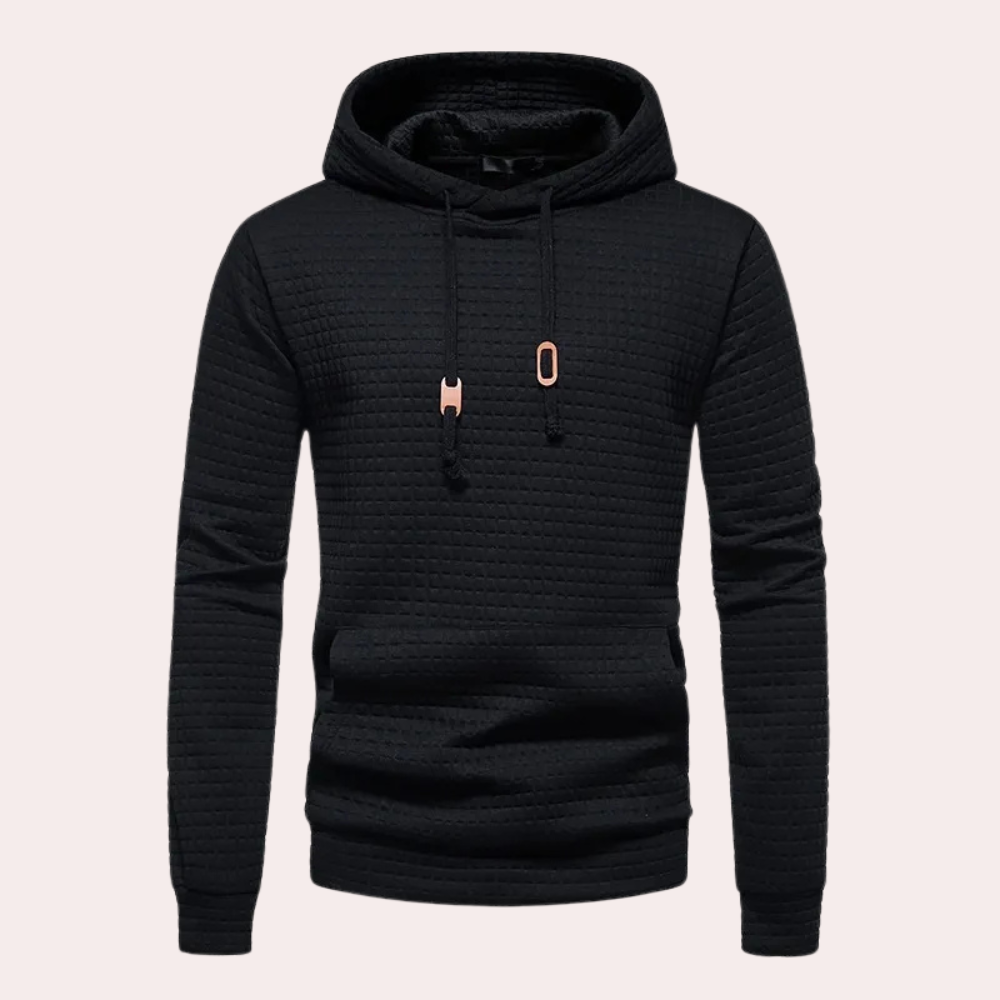 Hoodie för män med kviltad design – lätt och stilren