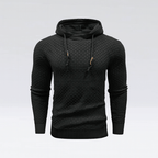 Mäns texturerad stickad hoodie – mångsidig och stilren