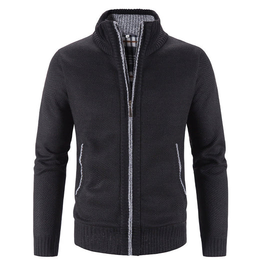 Herrstickad fleecejacka – mysig zip-up för vardagsstil