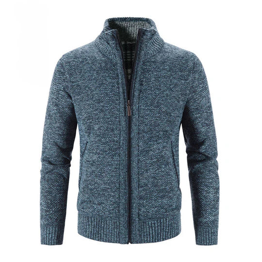Herrstickad fleecejacka – mysig zip-up för vardagsstil