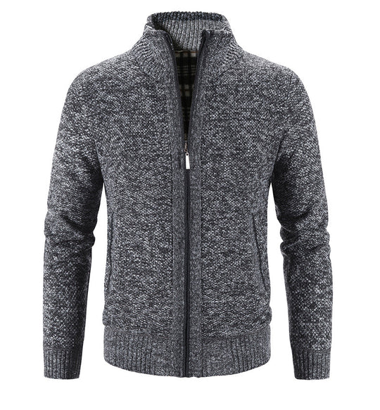 Herrstickad fleecejacka – mysig zip-up för vardagsstil