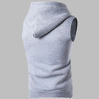 Herrar zip ärmlös hoodie – mysig sportväst för aktiv livsstil