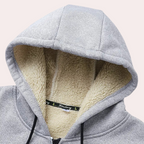 Herrarnas mysiga fleece-fodrade zip-up hoodie – perfekt för vardag