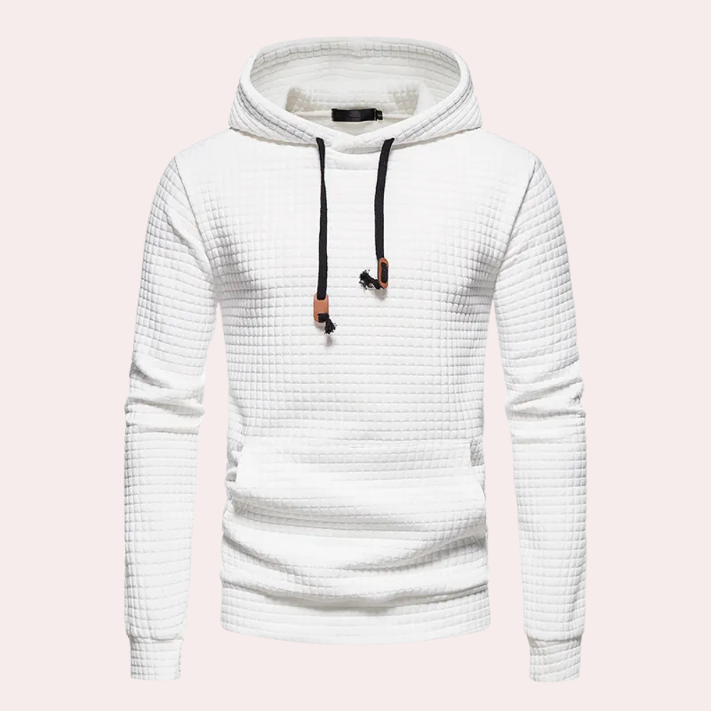Hoodie för män med kviltad design – lätt och stilren