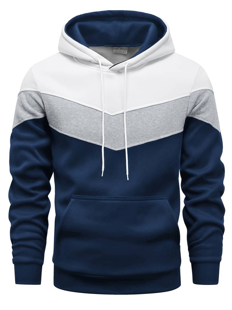 Mansblockfärgad hoodie – stiligt, mysigt och mångsidigt plagg