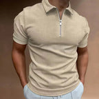 Herr zip polo shirt - modern kortärmad topp för vardagsbruk