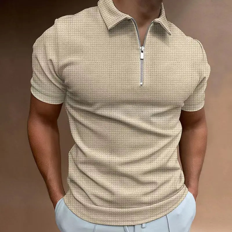 Herr zip polo shirt - modern kortärmad topp för vardagsbruk