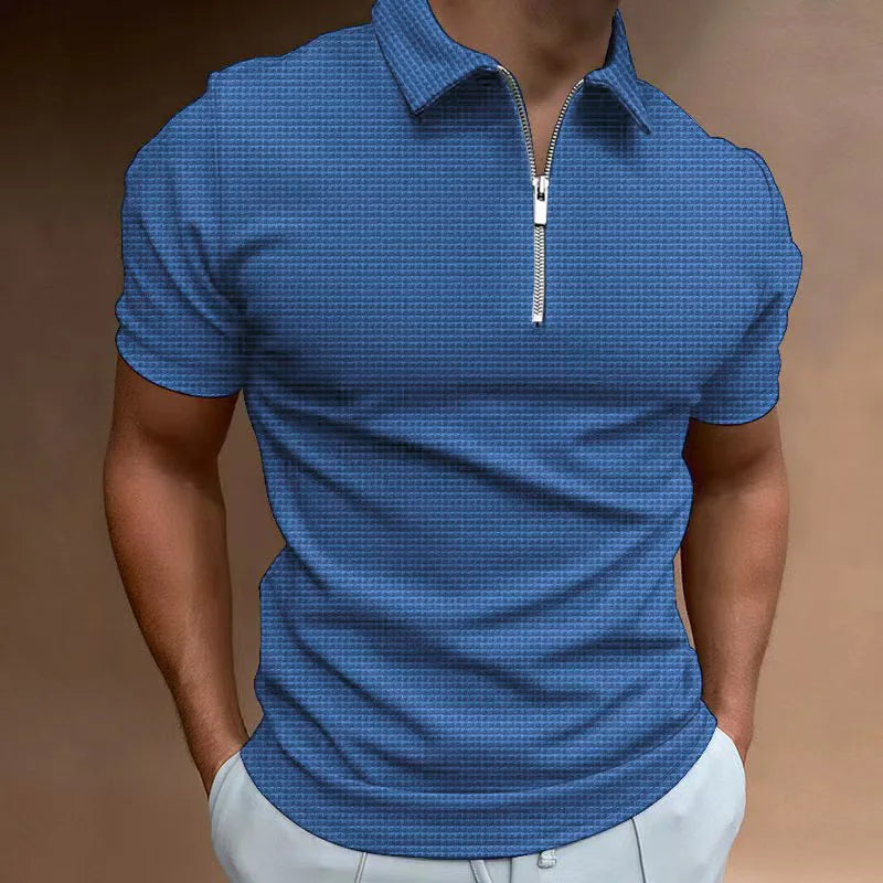 Herr zip polo shirt - modern kortärmad topp för vardagsbruk
