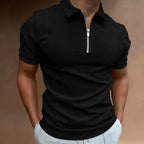 Herr zip polo shirt - modern kortärmad topp för vardagsbruk
